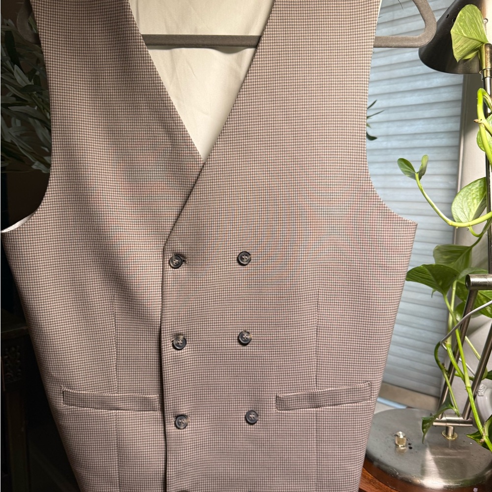 Men's Elegant Brown Double-Breasted Vest